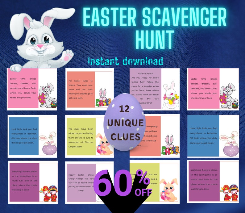 Easter Scavenger Hunt for Kids Treasure Hunt for Easter Etsy