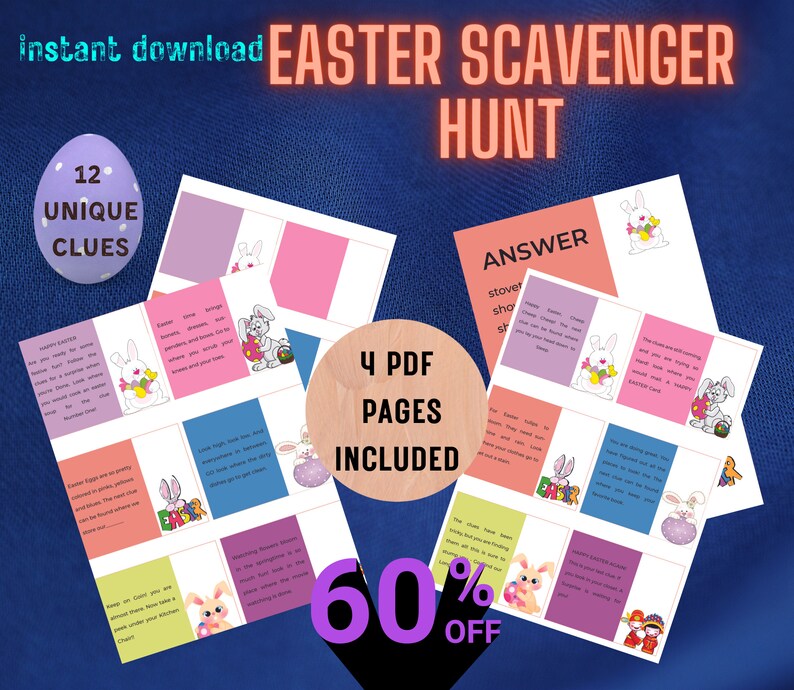 Easter Scavenger Hunt for Kids Treasure Hunt for Easter Etsy