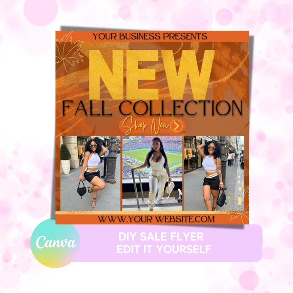 NEW Fall Arrivals, FALL Collection Flyer, Fall Fashion Flyer, Fall Clothing Boutique Flyer, New Arrivals Flyer, Canva Template, DIY Flyer