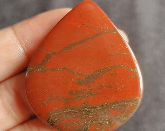 Red Jasper Gemstone/Cabochon Oval Shape Stone/Best Quality Red Jasper Stone/Jasper Making For Necklace/45x39x4mm/A-1634