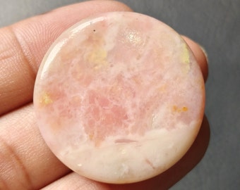 Pink Opal Gemstone/Pink Opal Round Chakra Stone/Healing Chakra Opal Stone/Pink Opal Cabochon Root Chakra Gemstone/31x31x5mm/A-1136