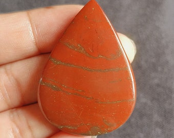Red Jasper Gemstone/Top Quality Red Jasper Healing Stone/Red Jasper Smooth Loose Stone/Jasper For Making Pendant/45x32x5mm/A-1636