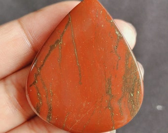 Red Jasper Gemstone/100% Natural Jasper Cabochon Crystal Stone/Flat Back Gemstone/July Birthstone/Pendant Size Stone/45x35x5mm/A-1633