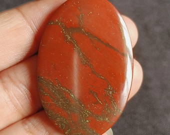 100% Natural Jasper Gemstone/Handmade Stone/Flat Back Jasper Cabochon Loose Gemstone/Red Jasper Stone/For Making Necklace/45x30x4mm/A-1630