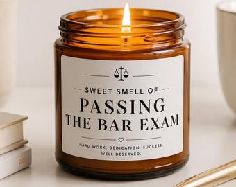 Bar Exam Gift Candle Passing The Bar Exam Gift Lawyer Graduation Gift Law School Gift New Attorney Gift Congrats Candle