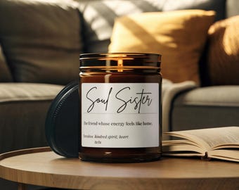 Soul Sister Scented Candles, Friend Gift, Kindred Spirit, Friendship Candle, Best Friend Present, Home Decor, Heart Twin, Energy Candle