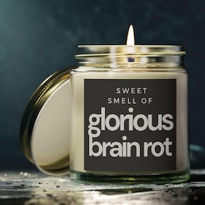 Sweet Smell of Glorious Brain Rot: A Fun Candle for Bookworms Binge Watchers Fandom Enthusiasts Creative Thinkers and Pop Culture Lovers