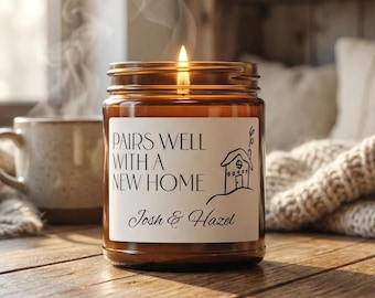 New Home Candle Gift for Couple Personalized New House Gift  Housewarming Candle First Home Keepsake  Closing Gift