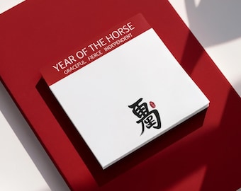 Year of the Horse Post-it Notes 2026 Lunar New Year Desk Notes Chinese New Year Sticky Notes Zodiac Animals Gift