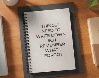 Coworker Gift, Funny Notebook, Things To Remember Journal, Holiday Gift, Forgotten Thoughts Journal, Idea Keeper, Writing Journal