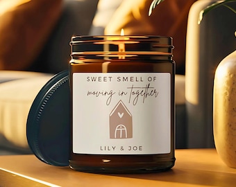 Personalized Housewarming Candle: New Home Gift for Couples