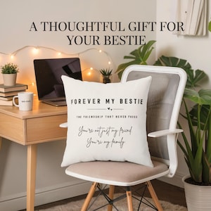Bestie Pillow Gift Forever My Bestie Pillow Best Friend Gift for Dorms Sentimental Gift for Sister Soulmate or Roommate Long-Distance  Gift