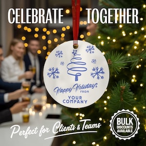 Custom Logo Holiday Ornament Corporate Employee Client Gift