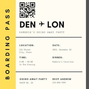 EDITABLE Going Away Party Invitation 5.5 in x 5.5 in