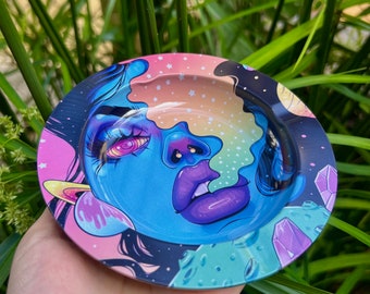 Trippy Space Metal Ashtray for Women / Men Valentines Day