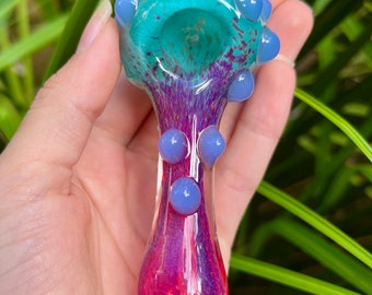 Glass Mystic Opal Purple Pink Pipe 4.5 inch