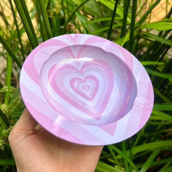 Pink Heart Ashtray, a beautiful addition to your smoking accessories or jewelry display.