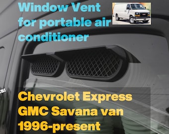 Portable AC window vent for; Chevy Express van, GMC Savana, 1996-present
