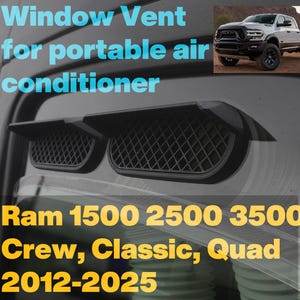 Portable AC window vent for;  Ram 1500 2500 3500 truck 2012-2025