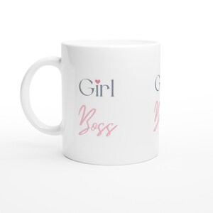 Chunky coffee mug, White Girl Boss ceramic hot drinks container