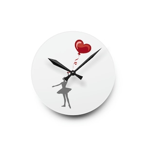 Wall mounted clock, ballet dancer analogue battery operated clock gift ideas