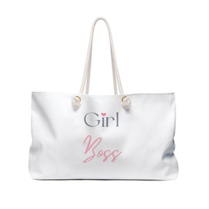 Cute Girl Boss Overnight Bag with Rope Handles – Large Travel Tote & Weekend Gym Duffle Gift