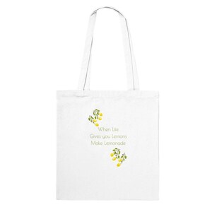 Teen girl lightweight Tote Bag, When life gives you lemons script, Girl Shoulder casual bag