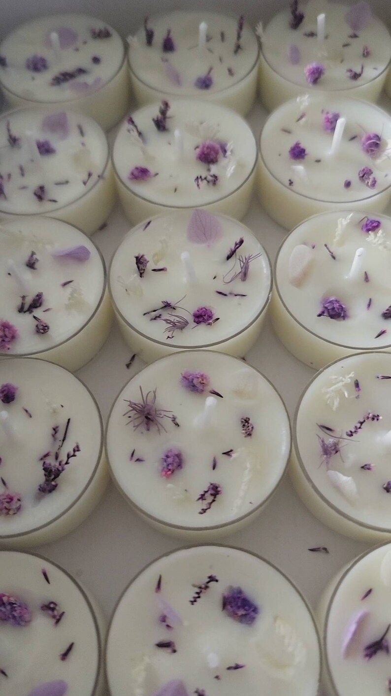Lavender Vanilla Scented Tealight Candles Organic Soy Etsy