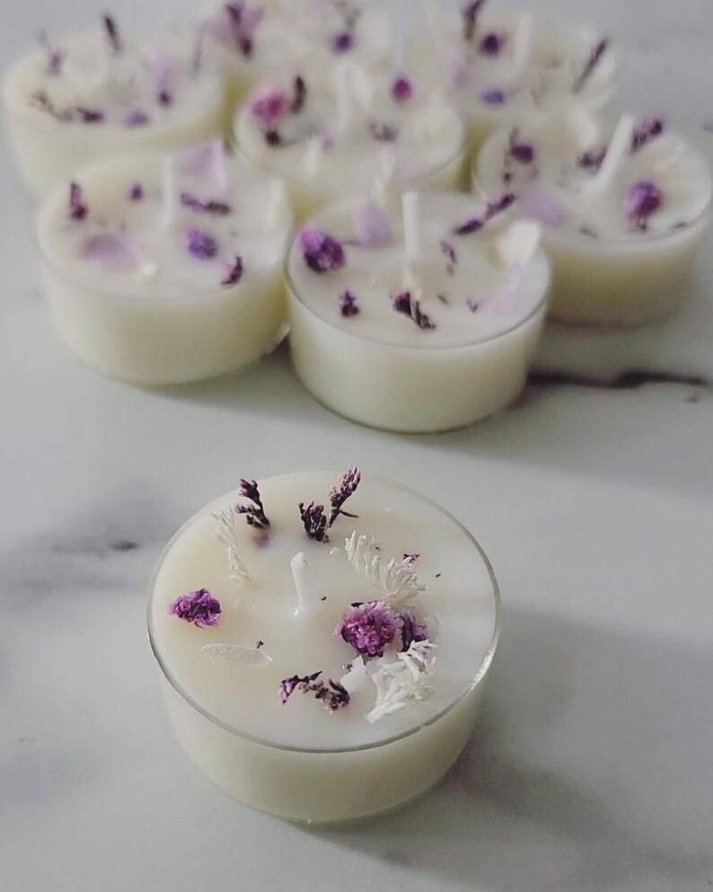 Lavender Vanilla Scented Tealight Candles Organic Soy Etsy