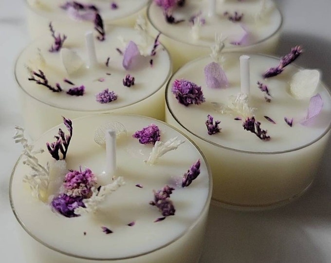 Lavender Vanilla Scented Tealight Candles Organic Soy Etsy