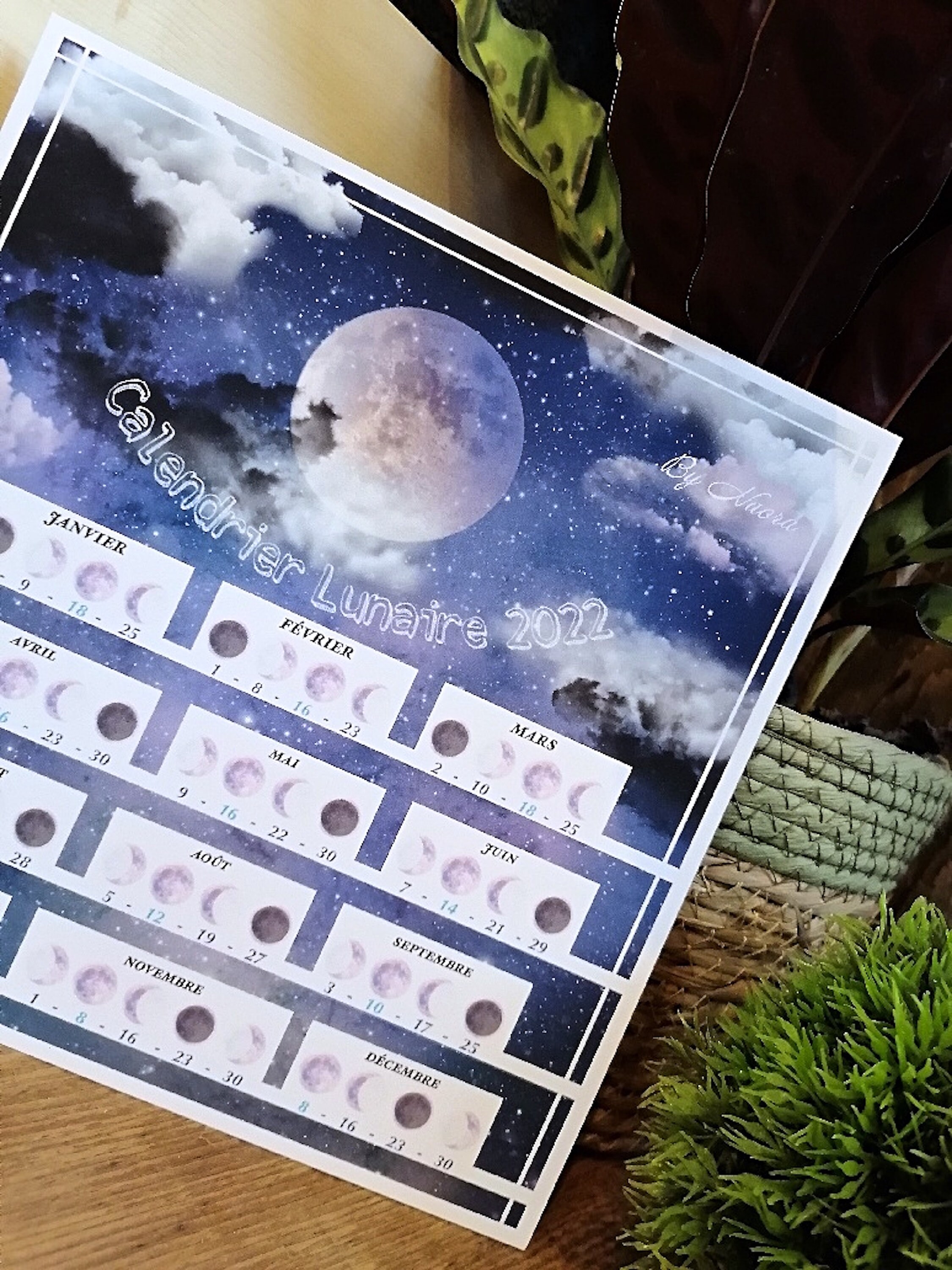 Calendrier Lunaire 2022 . Galaxie