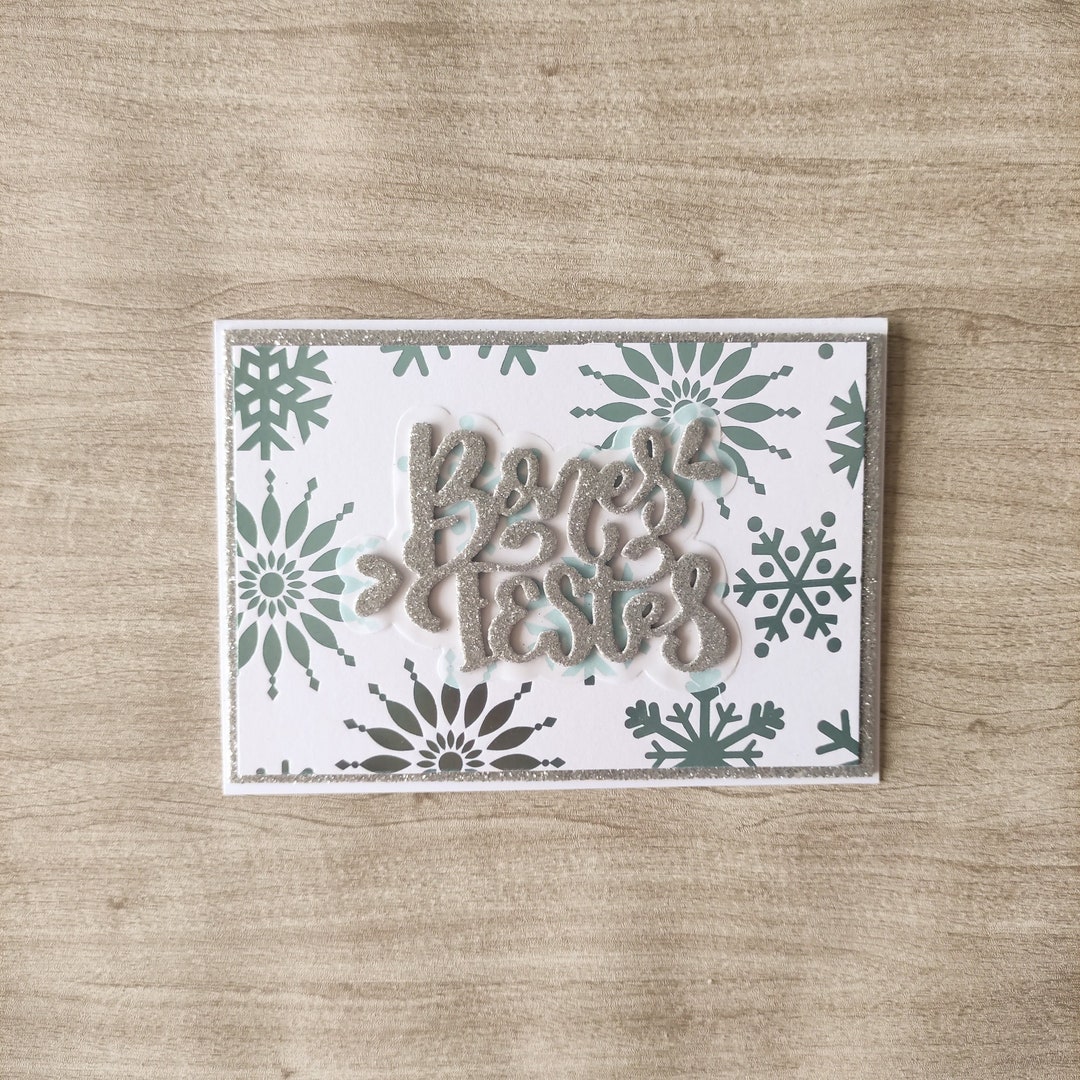 Silver Glitter Snowflake Christmas Card: Winter Mandala, Spanish ...