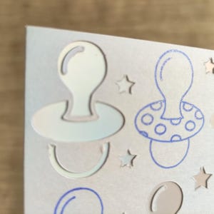 Handmade Baby Shower Card: Pastel Pacifiers, Gender Neutral