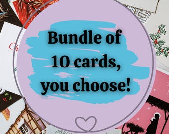 Set van 10 handgemaakte wenskaarten – Kies je favorieten – Blanco binnenkant – Ambachtelijke kaarten voor elke gelegenheid – Inclusief enveloppen