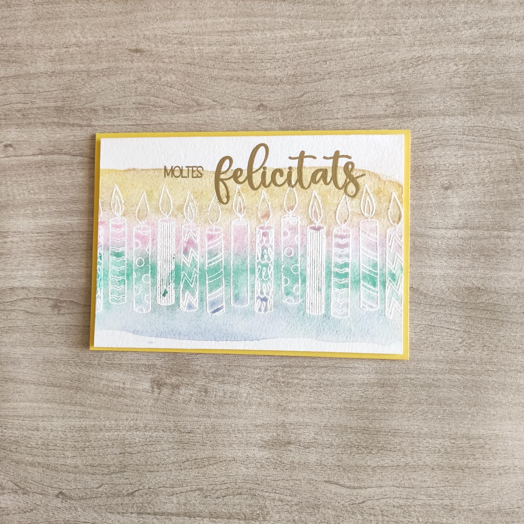 Handmade Catalan Birthday Card – “moltes Felicitats” – Watercolor ...