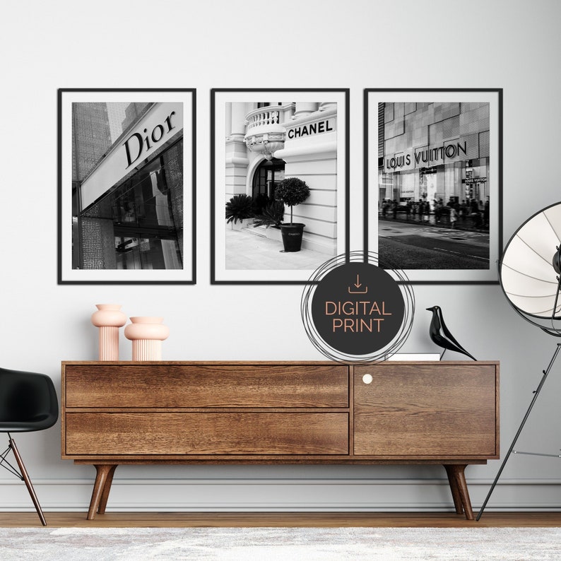 PRINTABLE Set of 3 Fashion Posters - Designer Wall Art Set of 3 - Black and White Fashion Photography - Designer Prints 