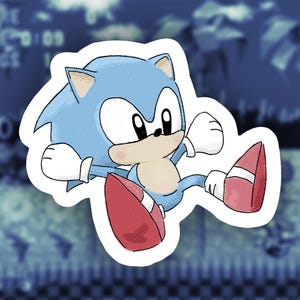 Lichtblauwe sonische sticker
