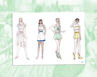 Fashion Sketch Summer Print of Original Artwork