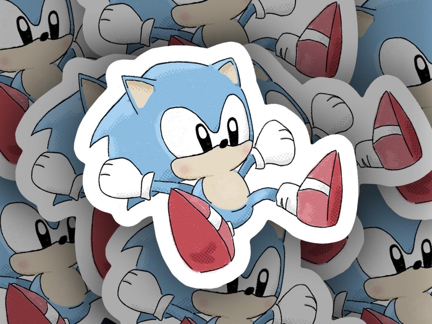 Light Blue Sonic Sticker - Etsy