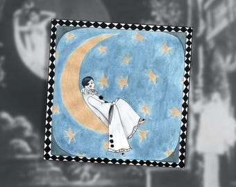 Pierrot the Sad Clown Print of Original Artwork