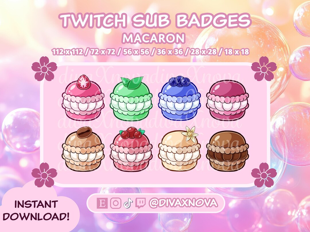 Macaron Sub Badges for Twitch Streaming: Digital Download - Etsy