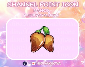 Cute Mango Summer Tropical Fruit Channel Point Icon for Twitch Streaming