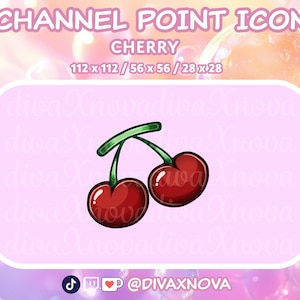 Cute Red Cherry Fruit Channel Point Icon for Twitch Streaming