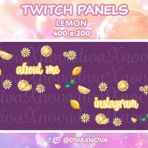 36 Cute Lemon Citrus Fruit Panels for Twitch Streaming