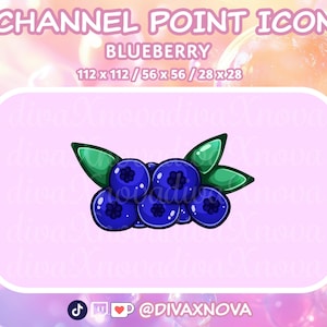 Cute Blueberry Fruit Channel Point Icon for Twitch Streaming