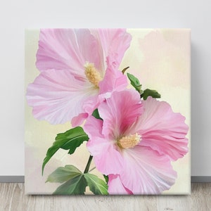 Rose von Sharon Blume Leinwand Druck | Malerei Druck | Leinwand Wand Kunst | Rose Von Sharon Wall Art | Blumen Wand Kunst | Hibiskus Blume Kunst