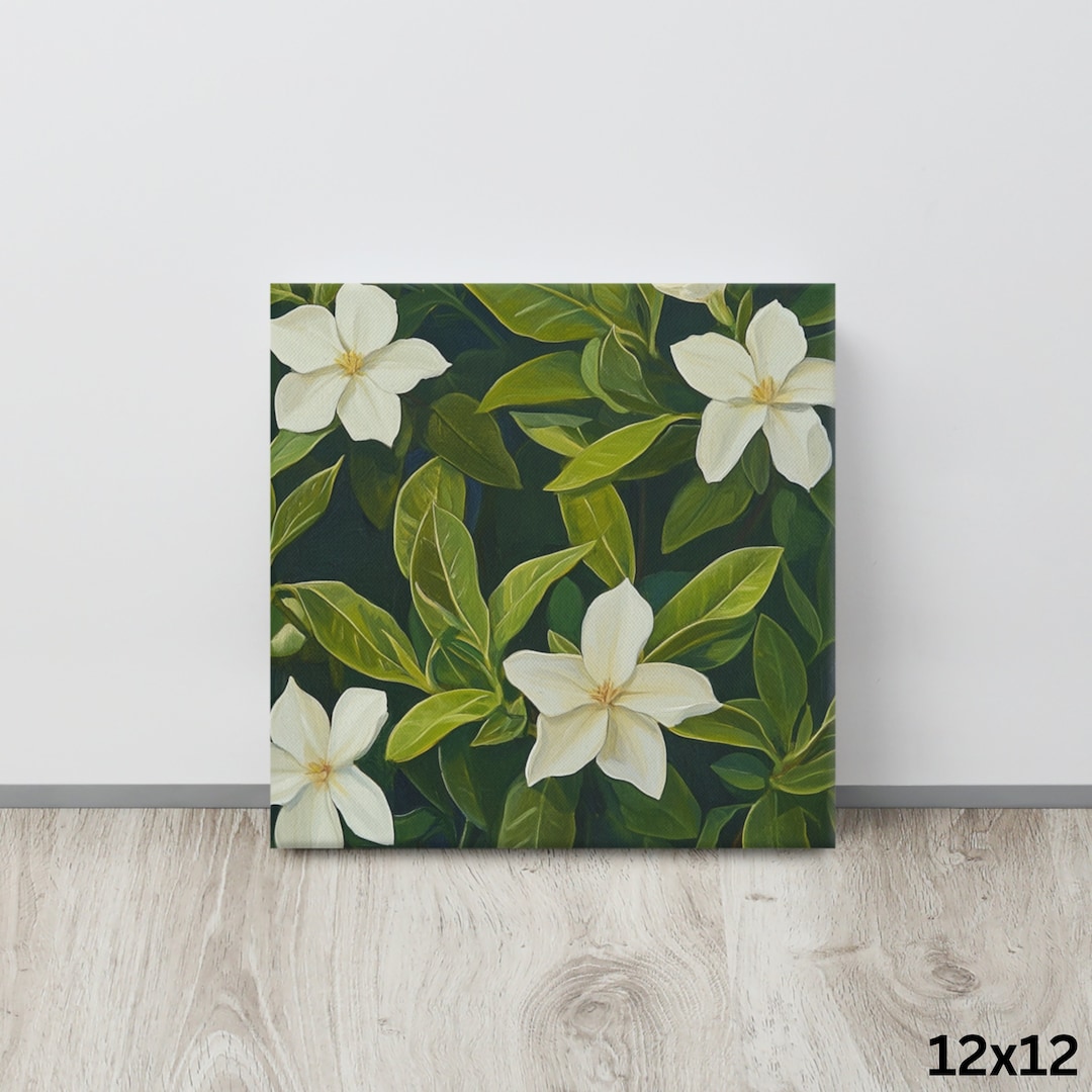 White West Indian Jasmine Canvas Print | Flower Painting Print | Canvas ...