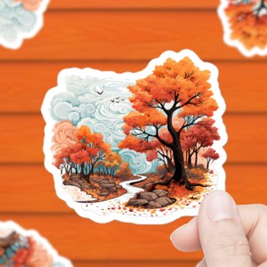 Fall Tree Sticker | Magical Tree | Tree Stickers | Fall Forrest | Fall Storm | Nature Stickers | Mystical Stickers