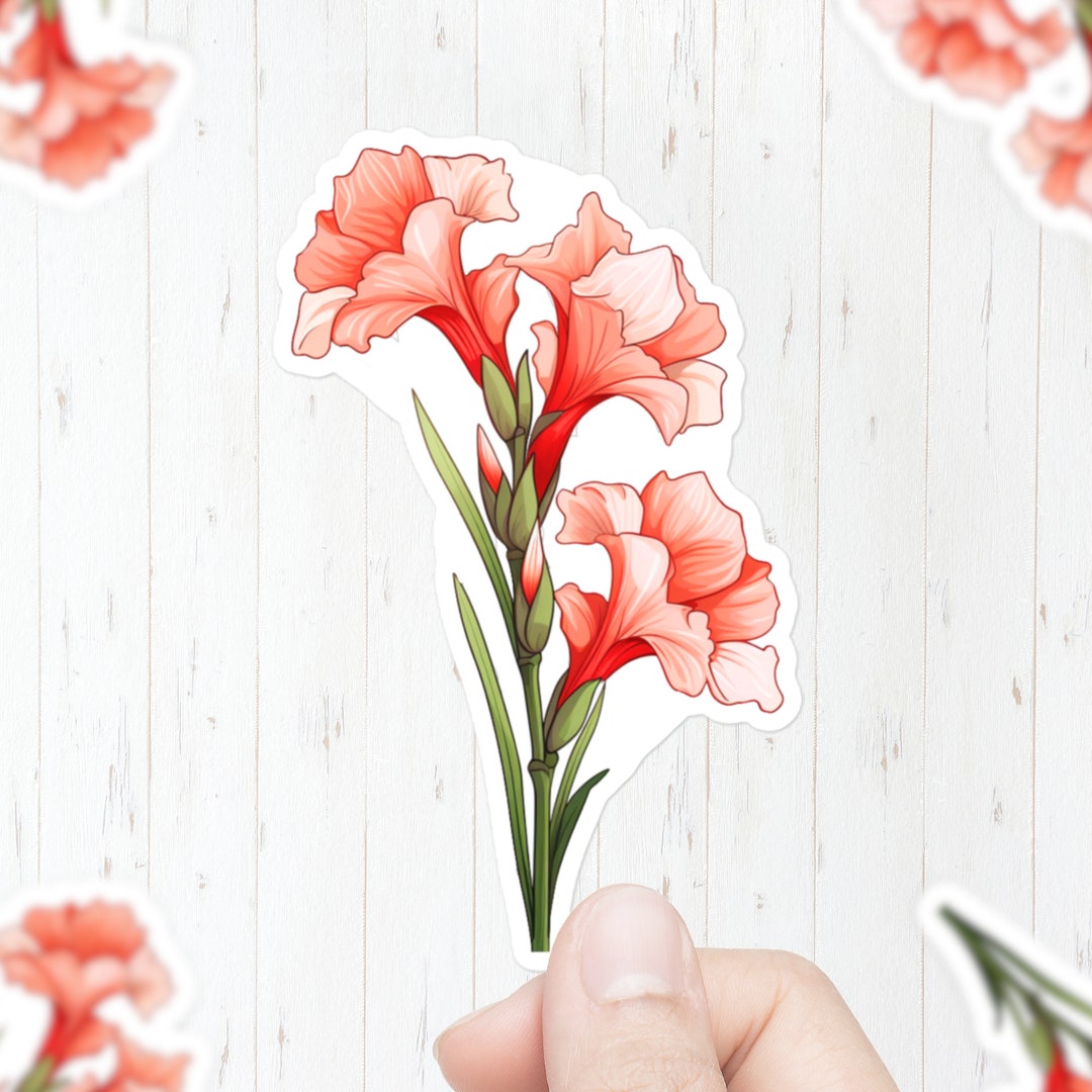 Gladiolus Flower Sticker | Flower Sticker | Flower Art | Gladiolus Art ...