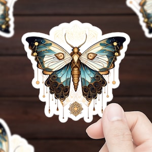 Moth Sticker | Mystical Sticker | Magical Stickers | Moth Art | Animal Stickers | Bug Stickers | 3" | Weatherproof Vinyl